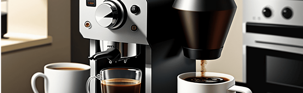 Dual-function coffee maker brewing espresso and drip coffee simultaneously